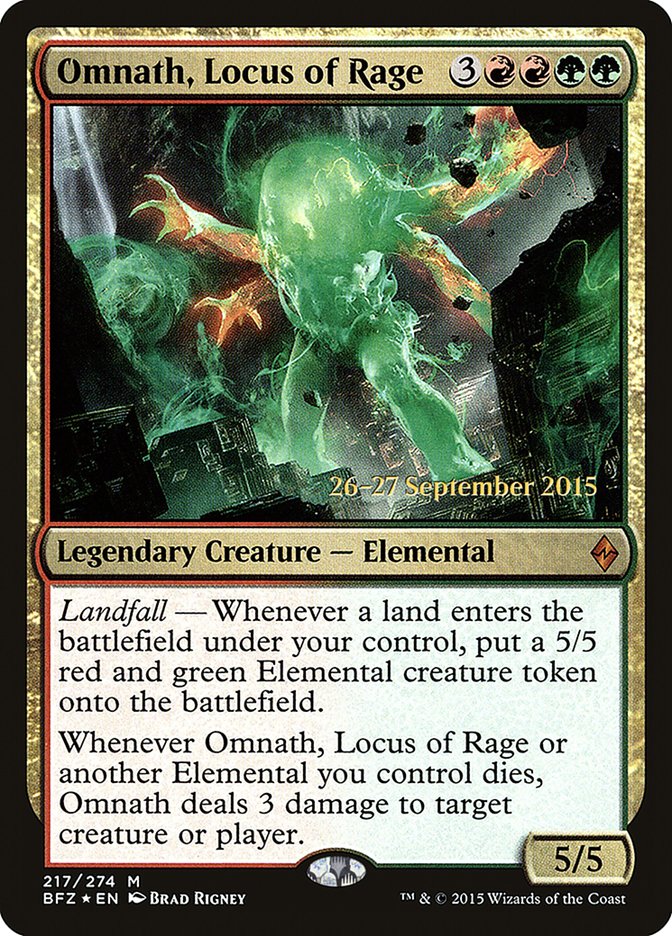 Omnath, Locus of Rage [Battle for Zendikar Prerelease Promos] | Game Grid - Logan