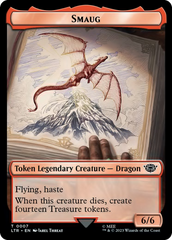 Smaug // Food (0022) Double-Sided Token (Surge Foil) [The Lord of the Rings: Tales of Middle-Earth Tokens] | Game Grid - Logan