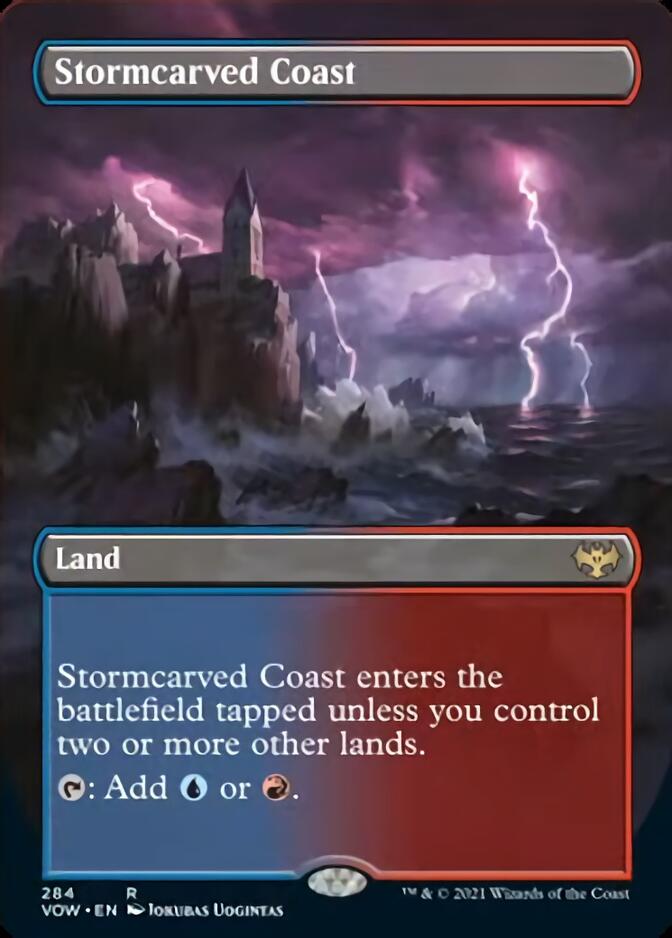 Stormcarved Coast (Borderless Alternate Art) [Innistrad: Crimson Vow] | Game Grid - Logan