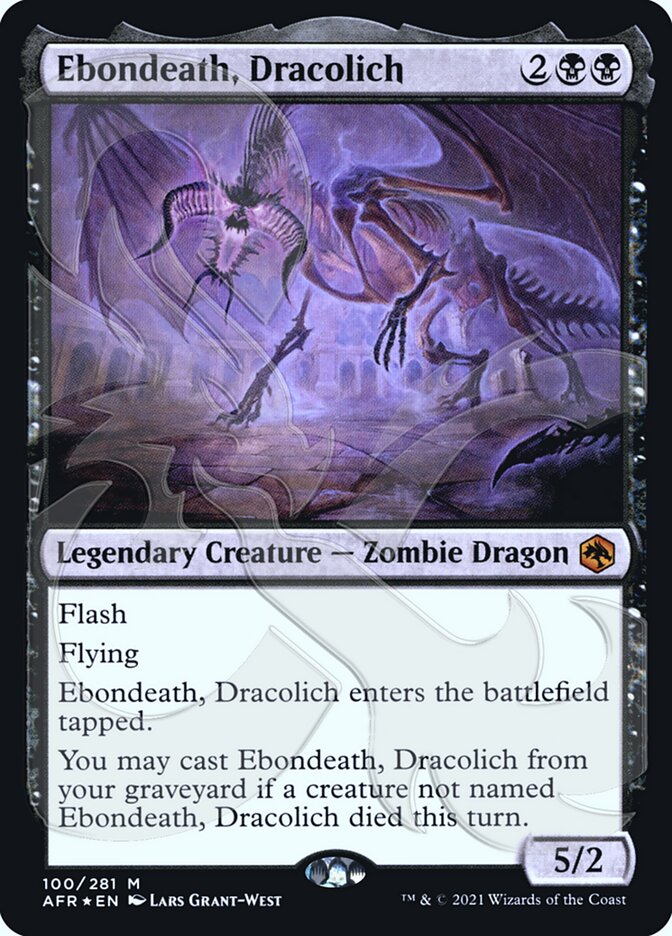 Ebondeath, Dracolich (Ampersand Promo) [Dungeons & Dragons: Adventures in the Forgotten Realms Promos] | Game Grid - Logan