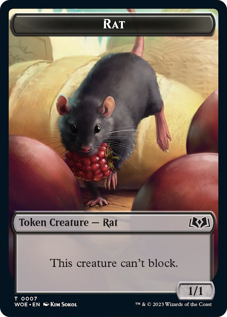 Rat // Food (0012) Double-Sided Token [Wilds of Eldraine Tokens] | Game Grid - Logan