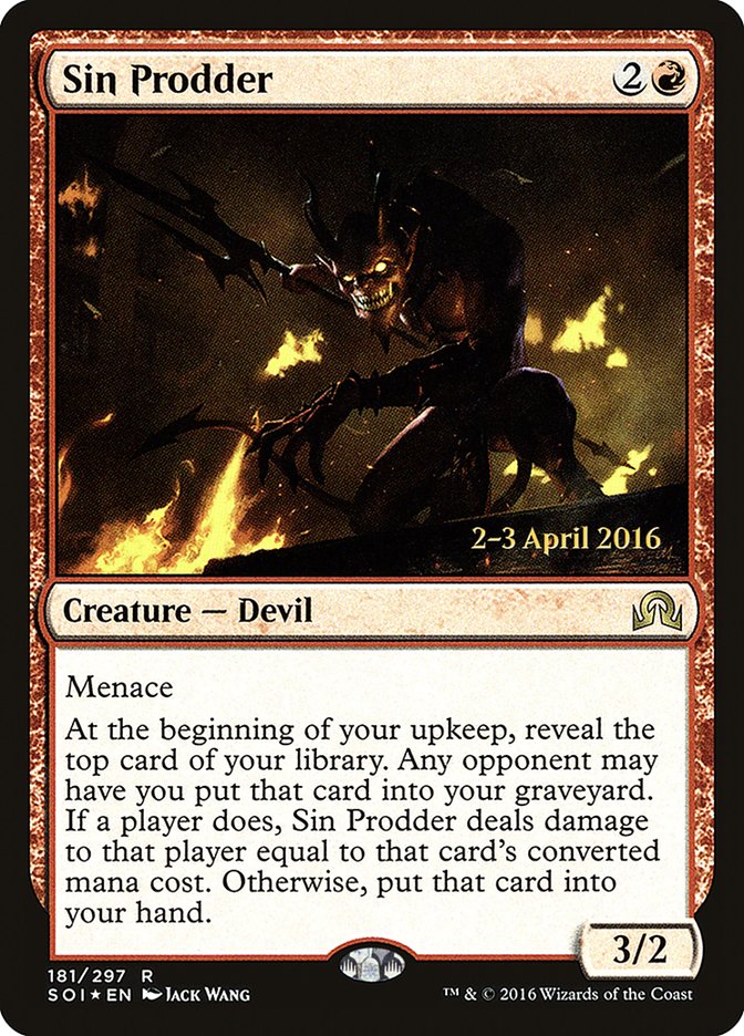 Sin Prodder [Shadows over Innistrad Prerelease Promos] | Game Grid - Logan