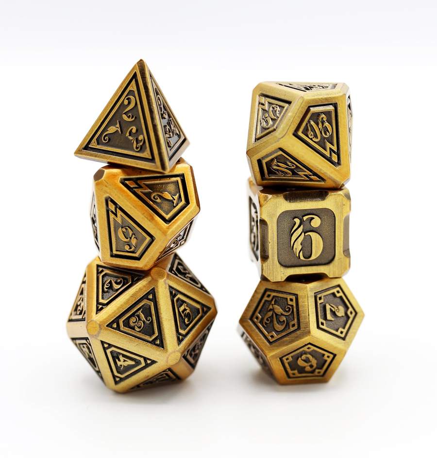 Alchemist Metals RPG Dice Set: Gold | Game Grid - Logan