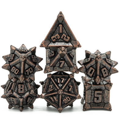 Ancient Copper Flail RPG Metal Dice Set | Game Grid - Logan