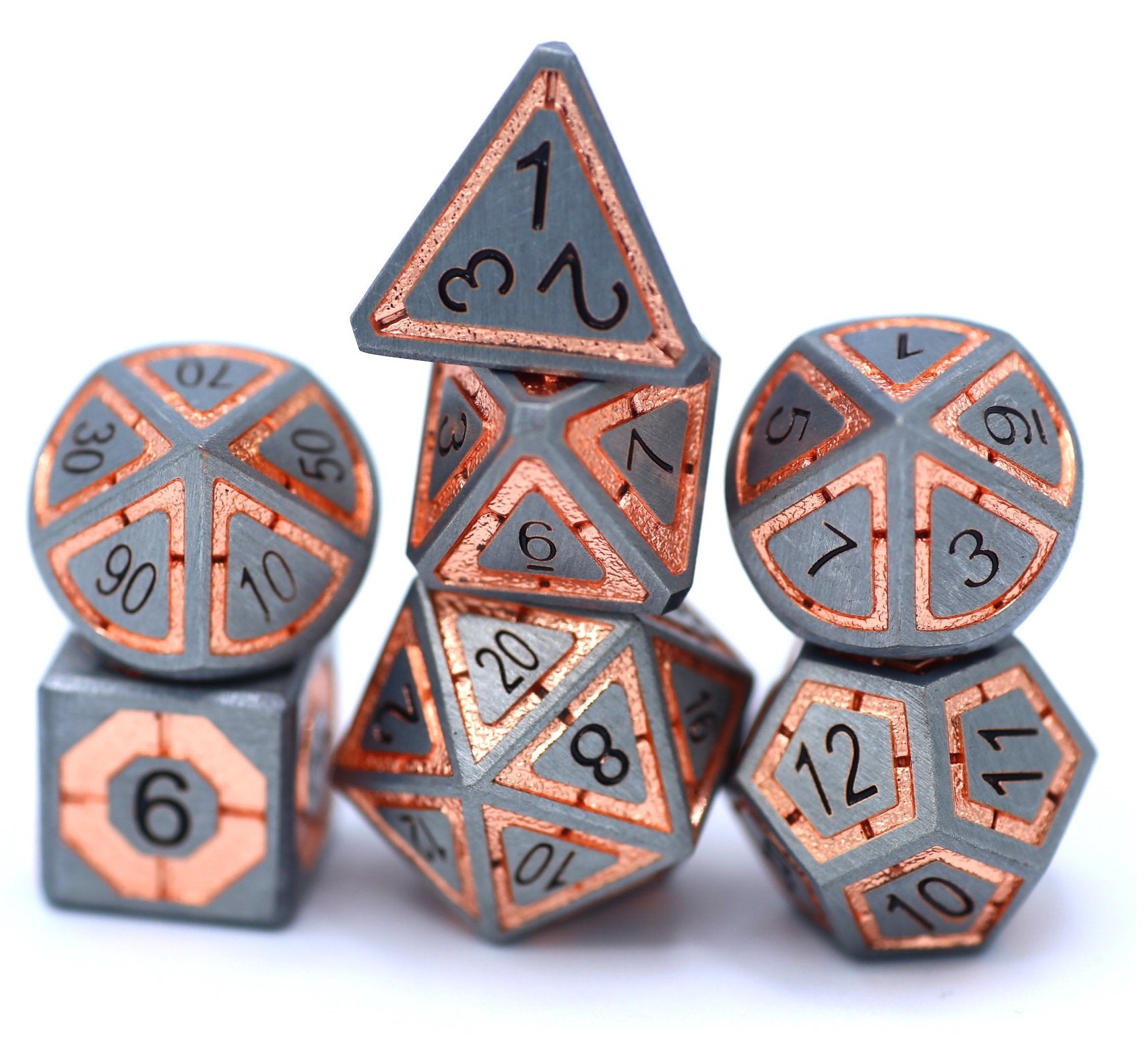 Leyline Metal Dice: Gunmetal and Rose Gold | Game Grid - Logan