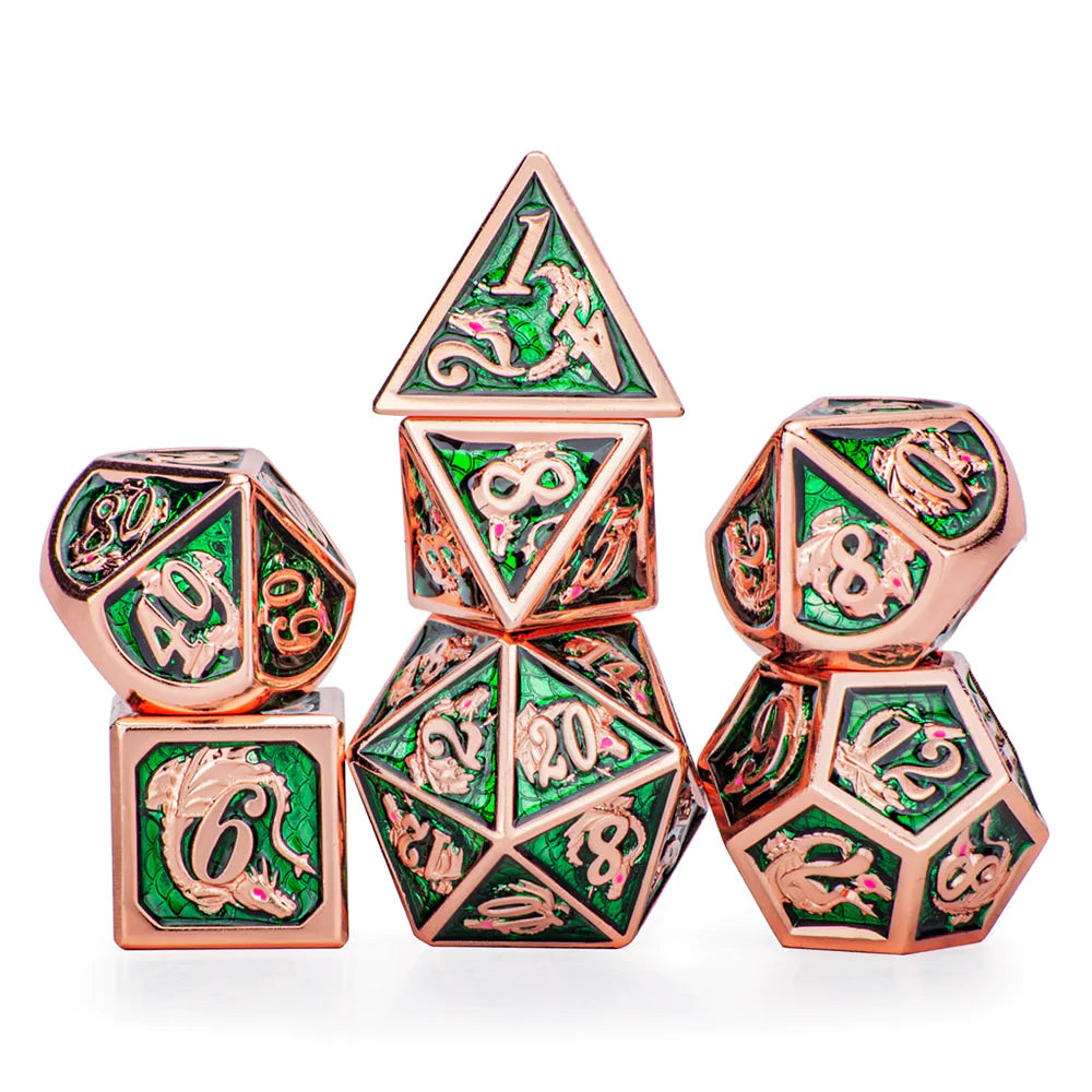 Metal Dragon Dice: Copper and Green | Game Grid - Logan