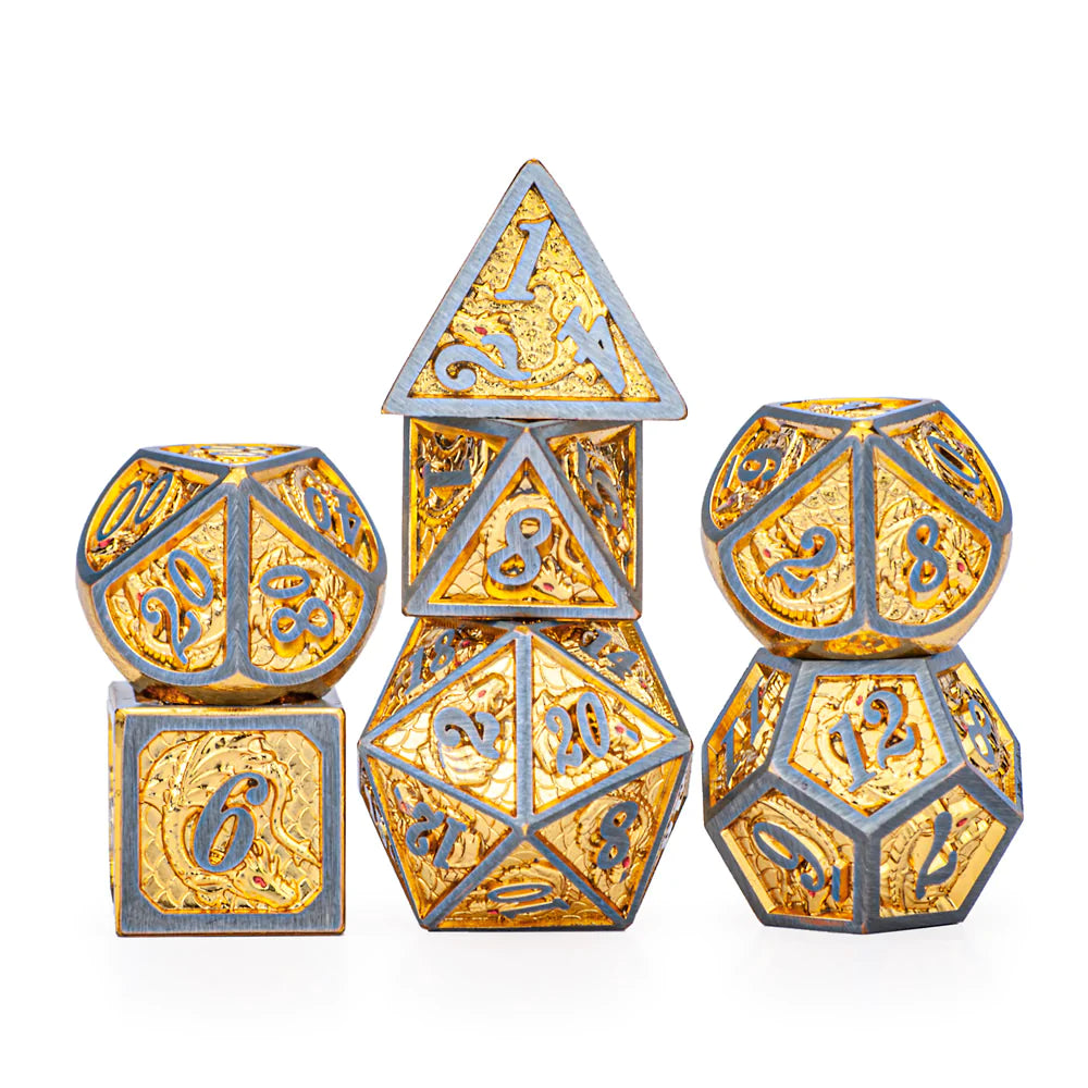 Metal Dragon Dice: Brushed Gold | Game Grid - Logan