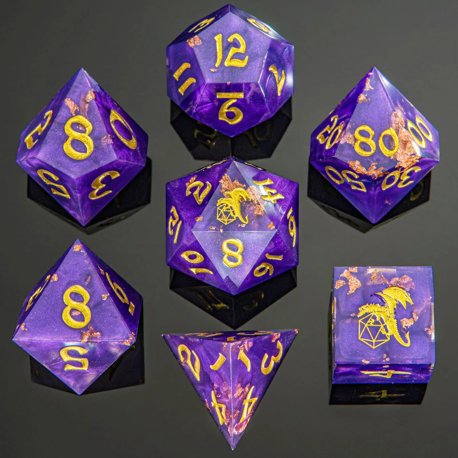 Captured Magic Sharp Edge Resin Dice: Arcane Dragon | Game Grid - Logan