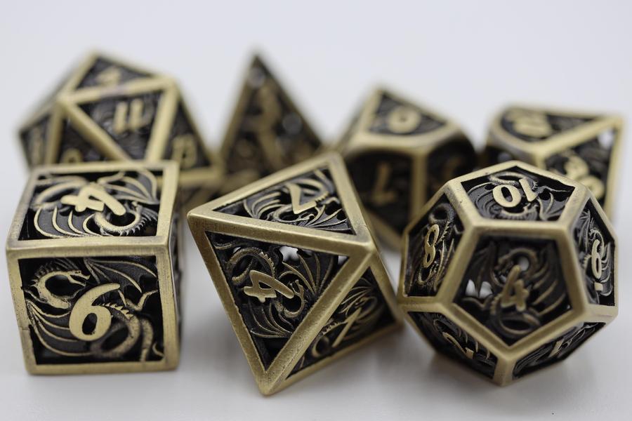 Hollow Bronze Dragon RPG Metal Dice Set | Game Grid - Logan