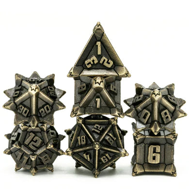 Metal RPG Dice Set: Warrior's Flail - Bronze | Game Grid - Logan