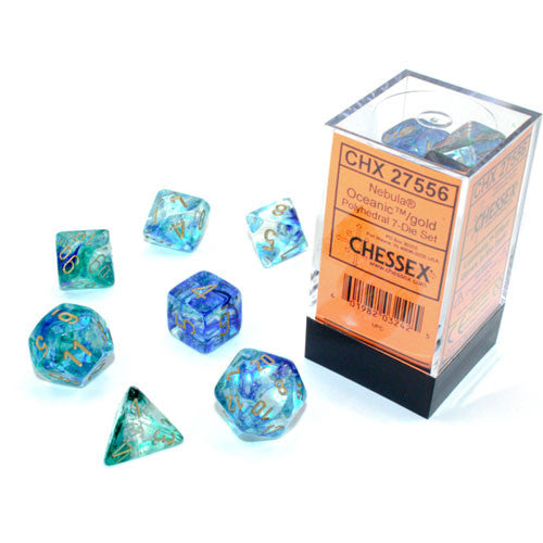 Nebula RPG Dice Set: Oceanic/Gold | Game Grid - Logan