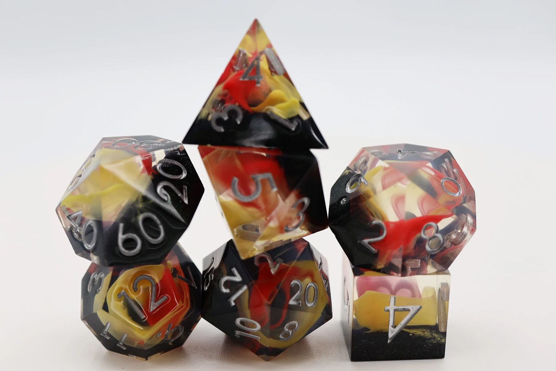 Sharp Edge Resin RPG Dice Set - Coral Snake | Game Grid - Logan