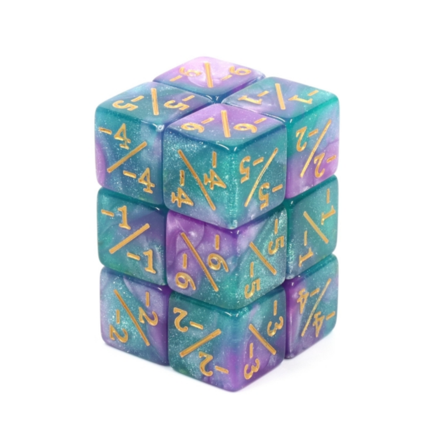 -1/-1 Light Blue & Purple Glitter Counters for Magic (8ct) | Game Grid - Logan