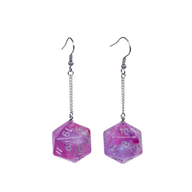 Galaxy D20 Earrings: Purple and Red | Game Grid - Logan