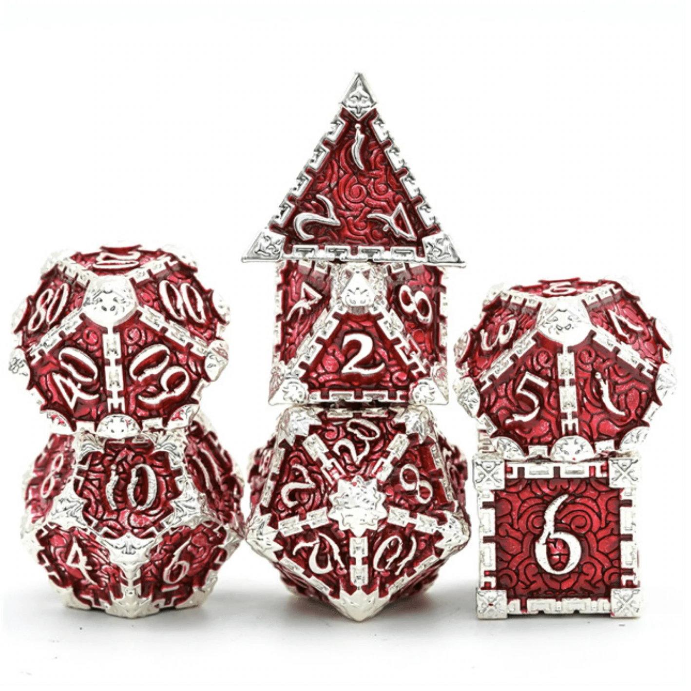 Dagger of Venom: Silver Ruby RPG Metal Dice Set | Game Grid - Logan