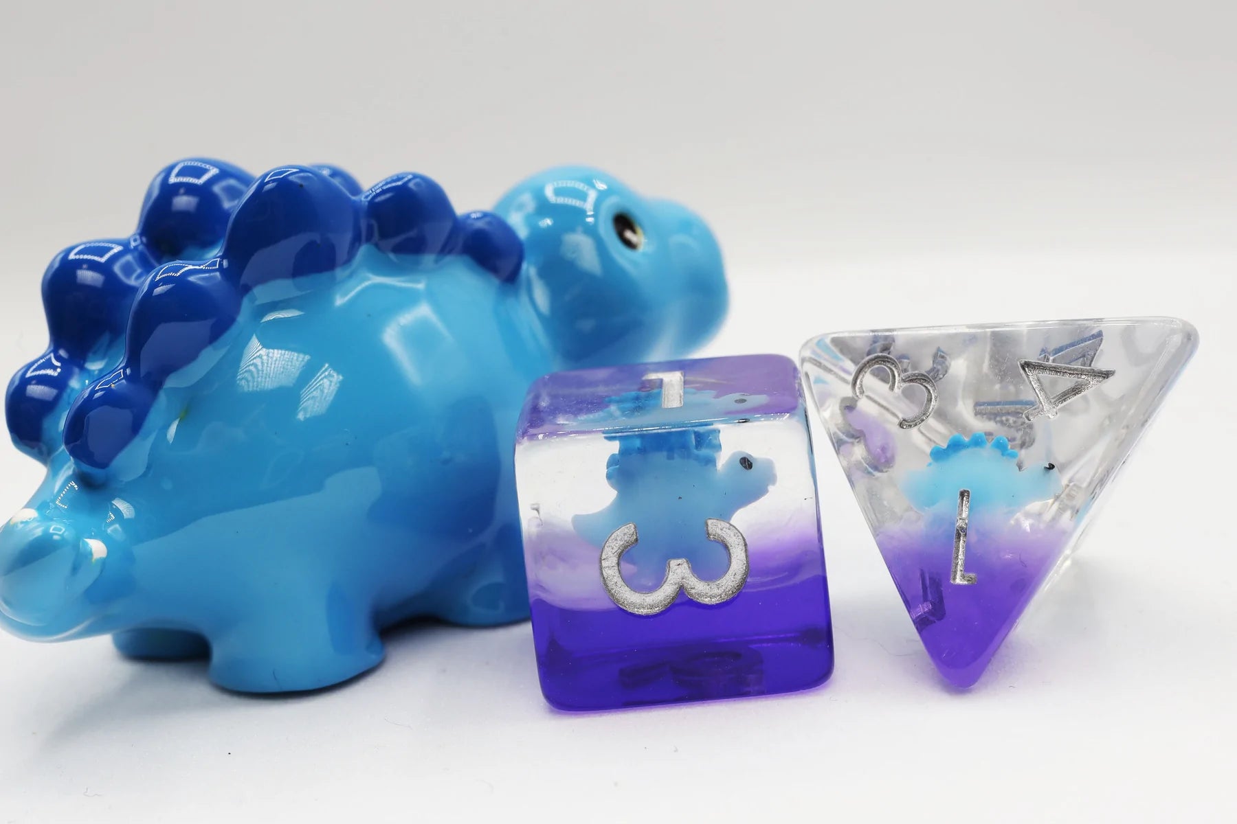 BLUE STEGOSAURUS RPG DICE SET | Game Grid - Logan