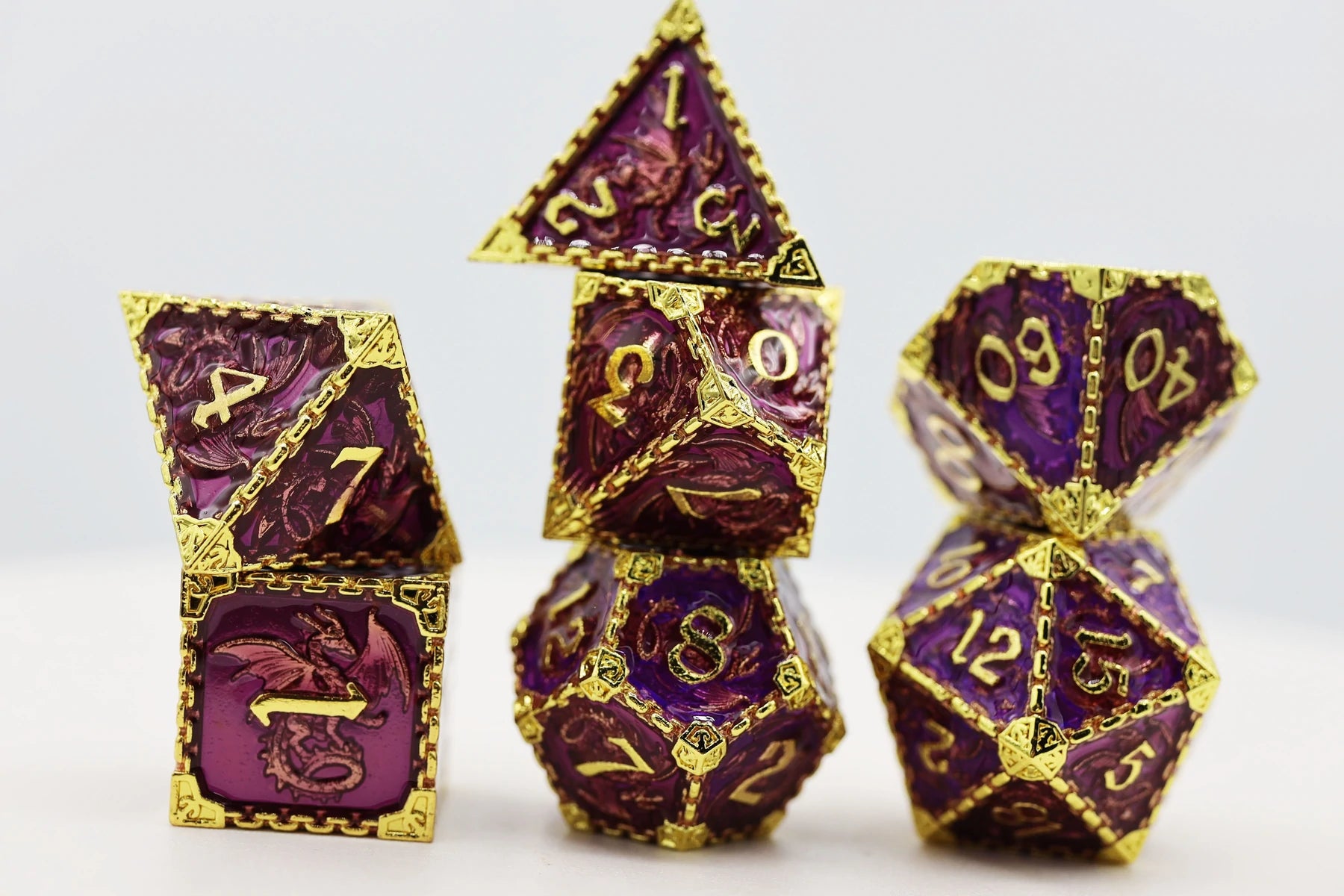 Royal Dragon w/ Gold RPG Metal Dice Set | Game Grid - Logan