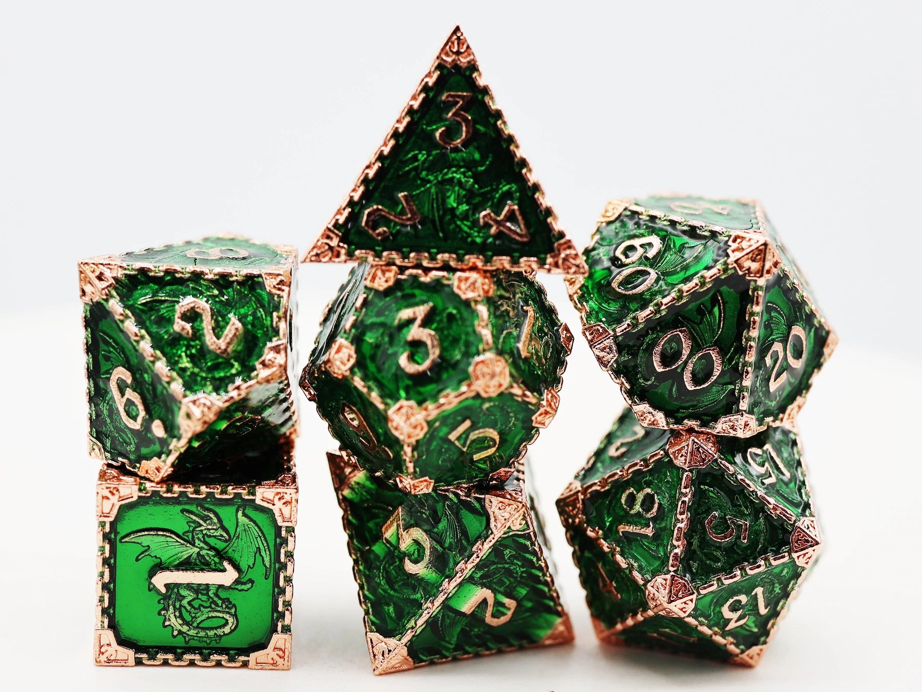 Forest Dragon RPG Metal Dice Set | Game Grid - Logan