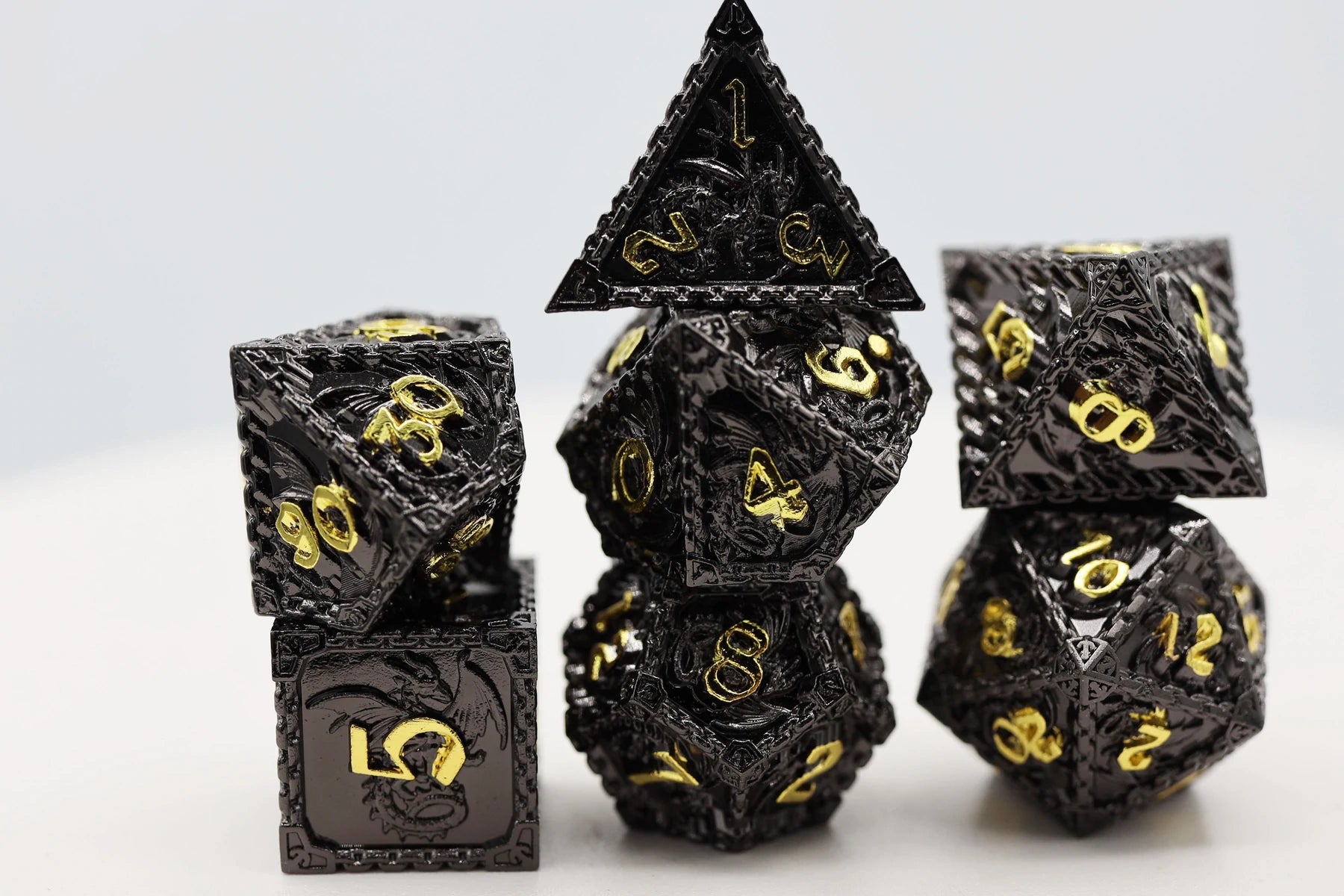 Night Dragon RPG Metal Dice Set | Game Grid - Logan