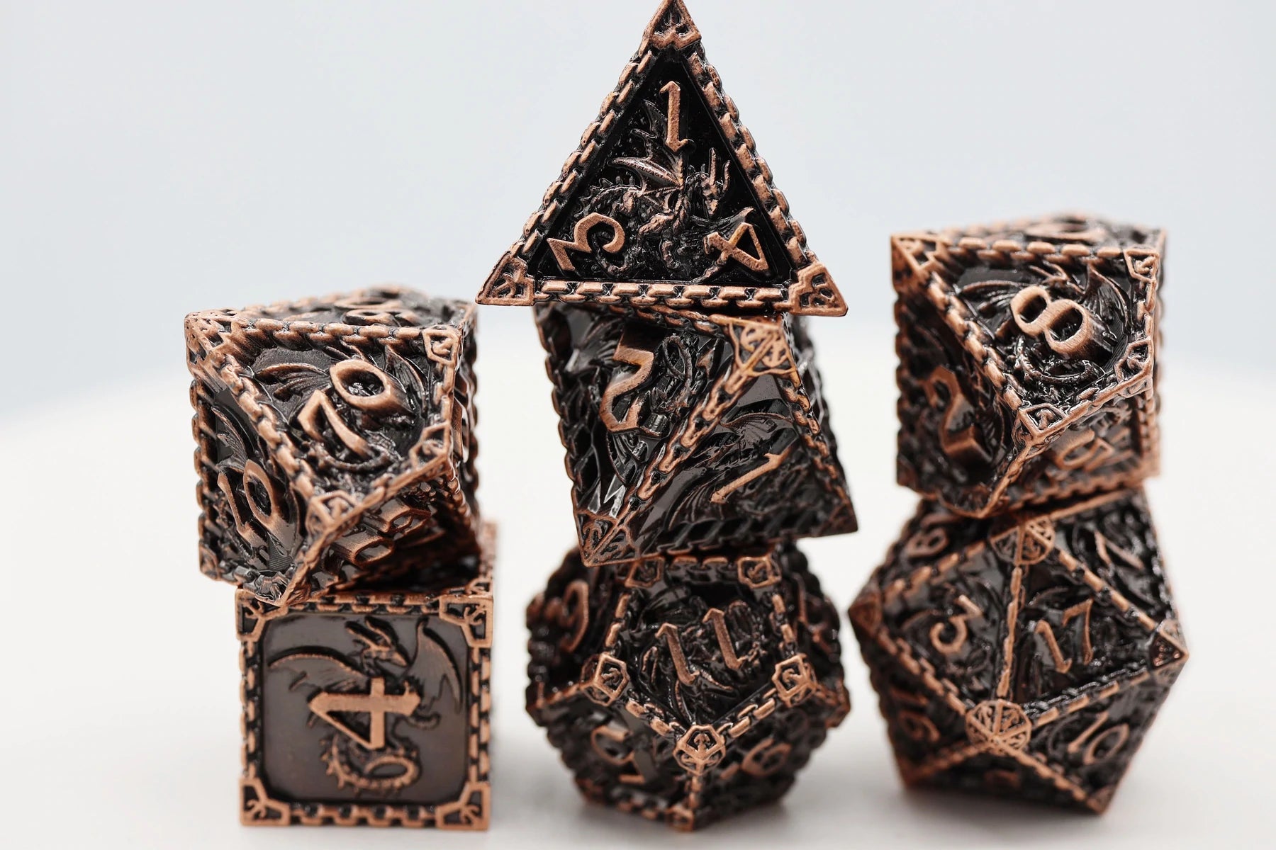 Copper Dragon RPG Metal Dice Set | Game Grid - Logan