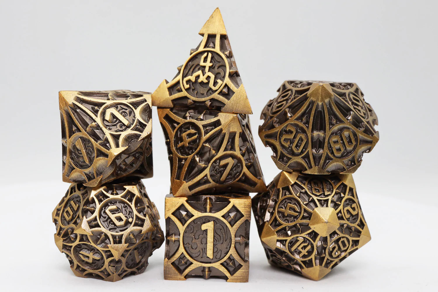 GOLDEN ARROW RPG METAL DICE SET | Game Grid - Logan
