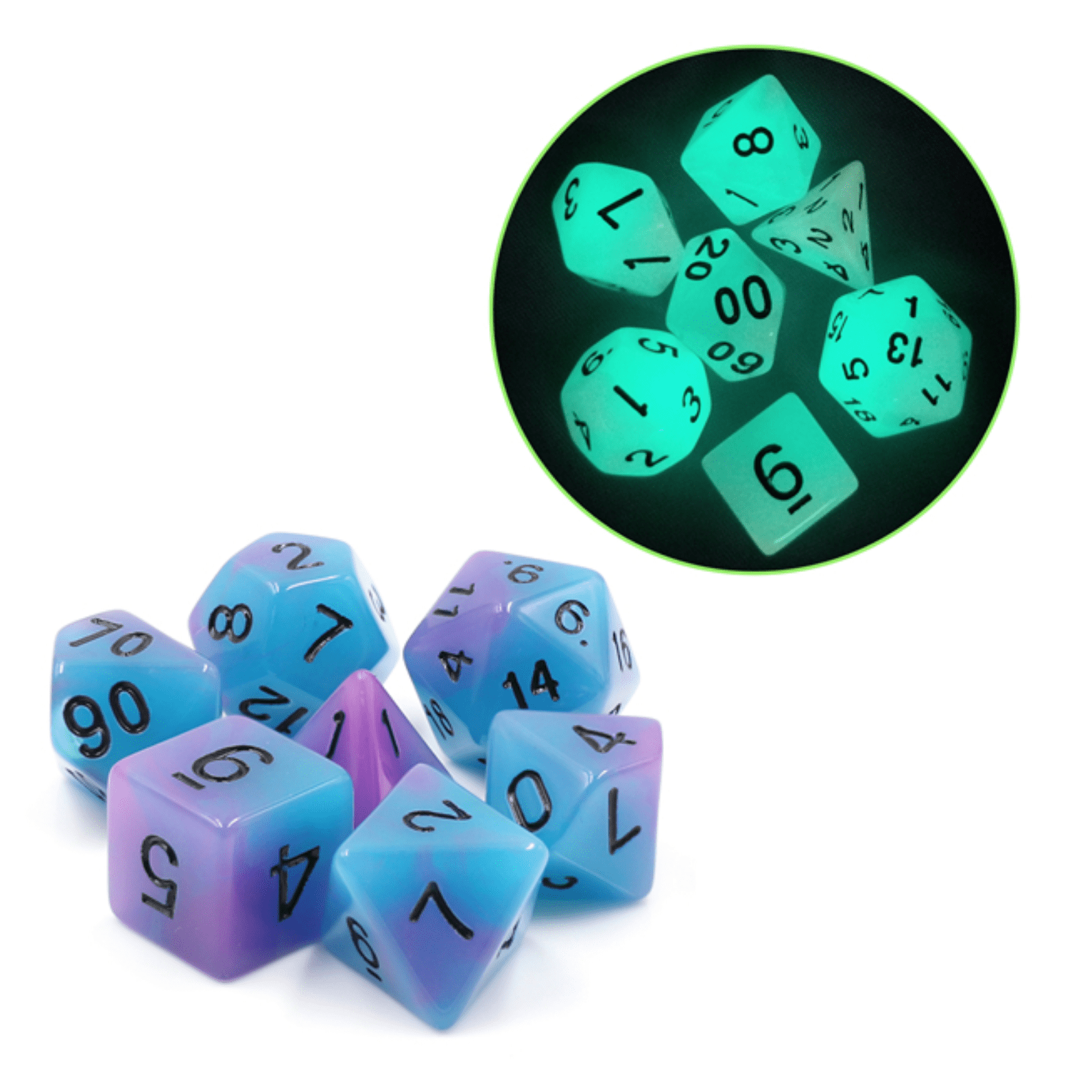 Glow in the Dark Supernova RPG Dice Set | Game Grid - Logan