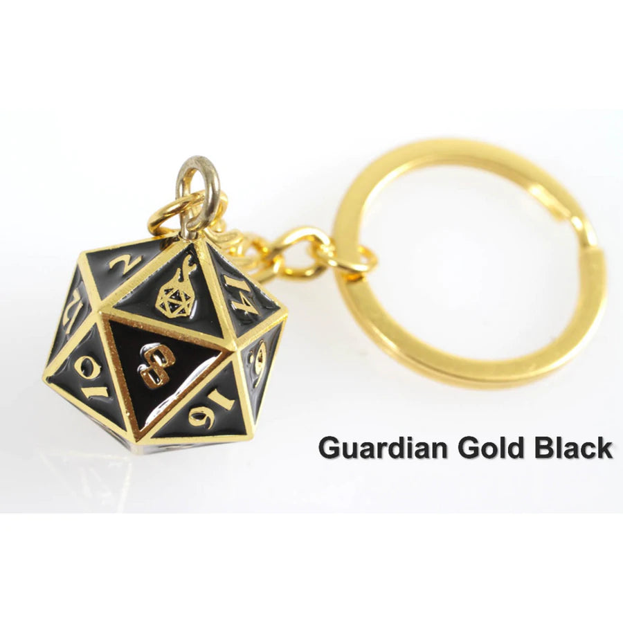 Fob of Fate D20 Keychain: Guardian Gold Black | Game Grid - Logan