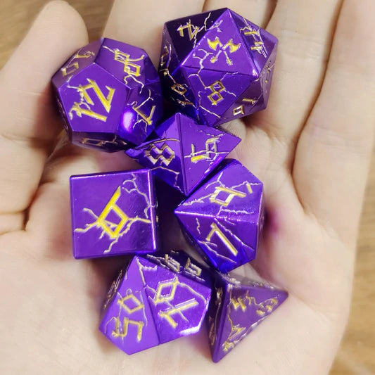 Barbarian Metal Dice: Purple with Gold | Game Grid - Logan