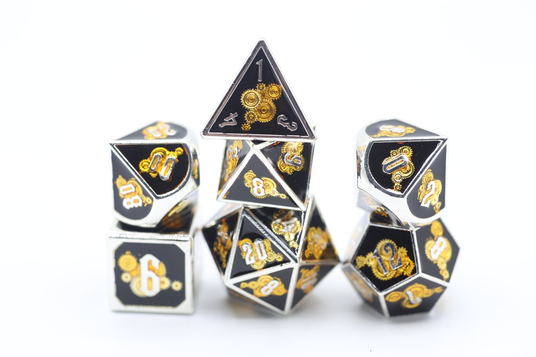 Gear Metal Dice: Gold and Black | Game Grid - Logan