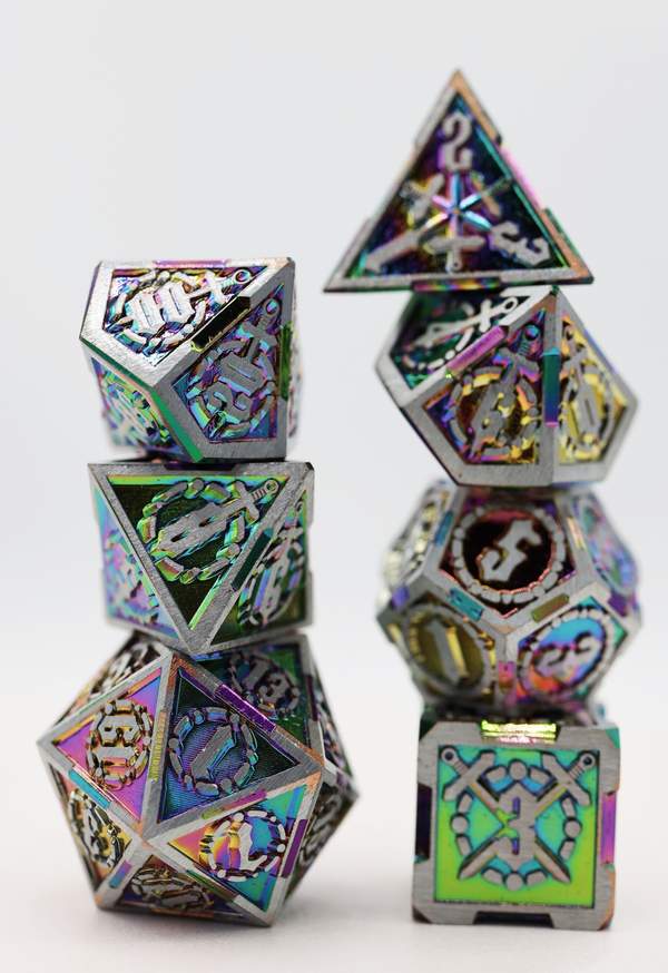 Holographic Sword RPG Metal Dice Set | Game Grid - Logan