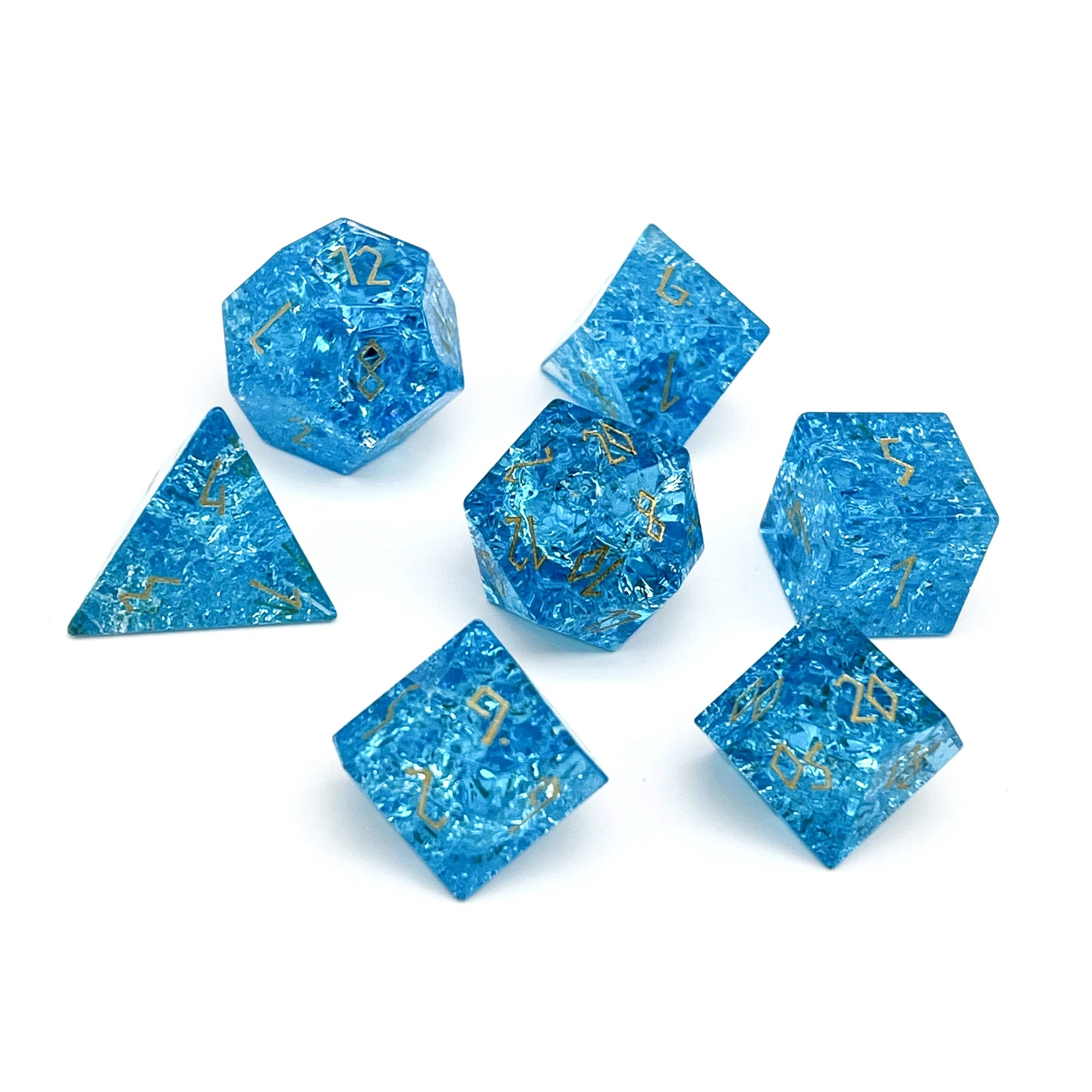 Gemstone Dice: Shattered Aquamarine Zircon | Game Grid - Logan