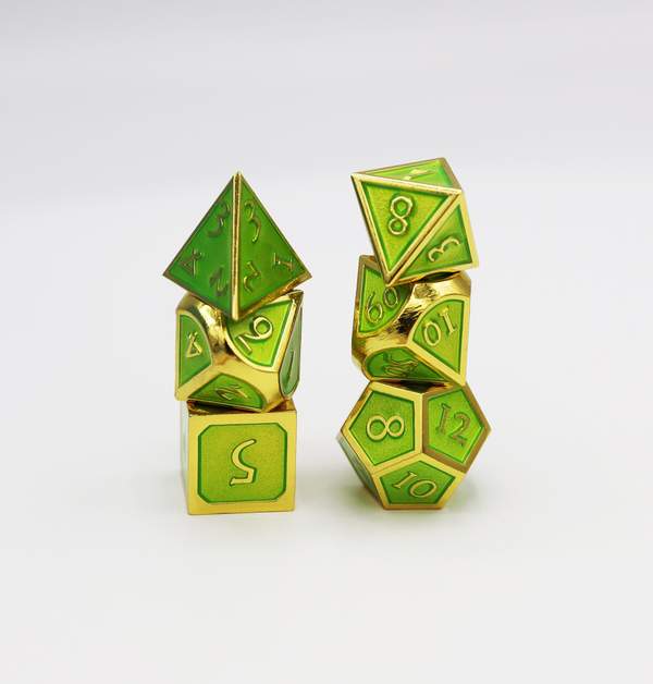 Gold with Jade RPG Dice Set | Game Grid - Logan