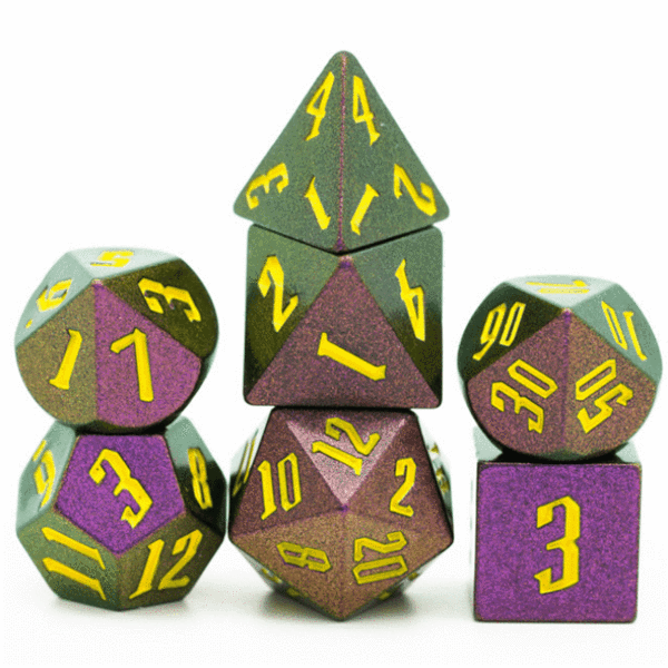 Jumbo Color Shifting Dice Set - Rose Red, Green, & Golden | Game Grid - Logan