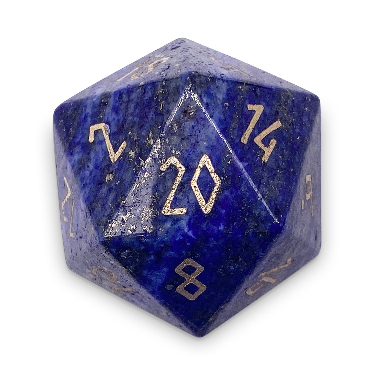 30MM Gemstone D20 Boulder: Lapis Lazuli | Game Grid - Logan