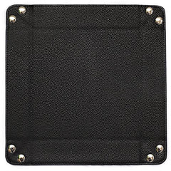 Velvet Folding Dice Tray with Leather Backing - 10" x 10" Black | Game Grid - Logan