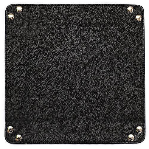 Velvet Folding Dice Tray with Leather Backing - 10" x 10" Green | Game Grid - Logan