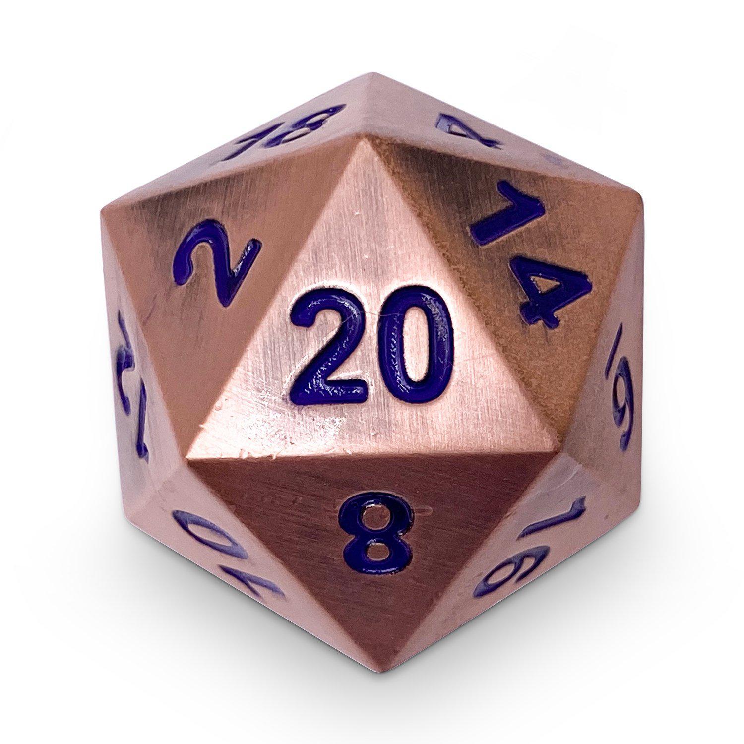 45MM Metal D20 Boulder: Mystic Copper | Game Grid - Logan