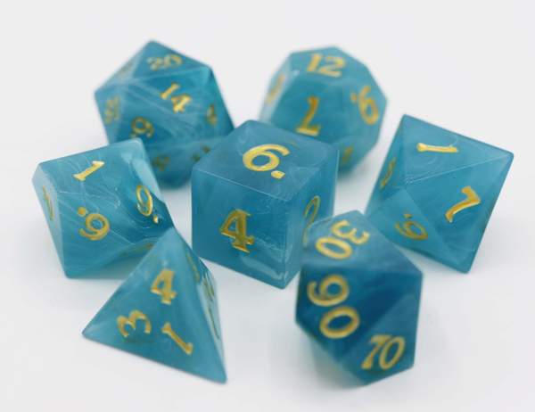 Sharp Edge Resin RPG Dice Set - Neptune's Throne | Game Grid - Logan