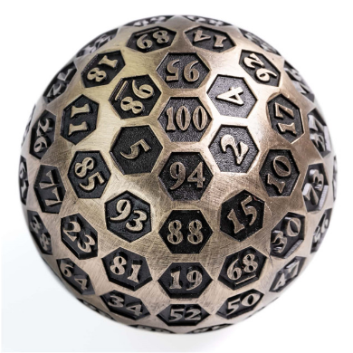 Inscribed 45mm Metal D100 - Bronze | Game Grid - Logan