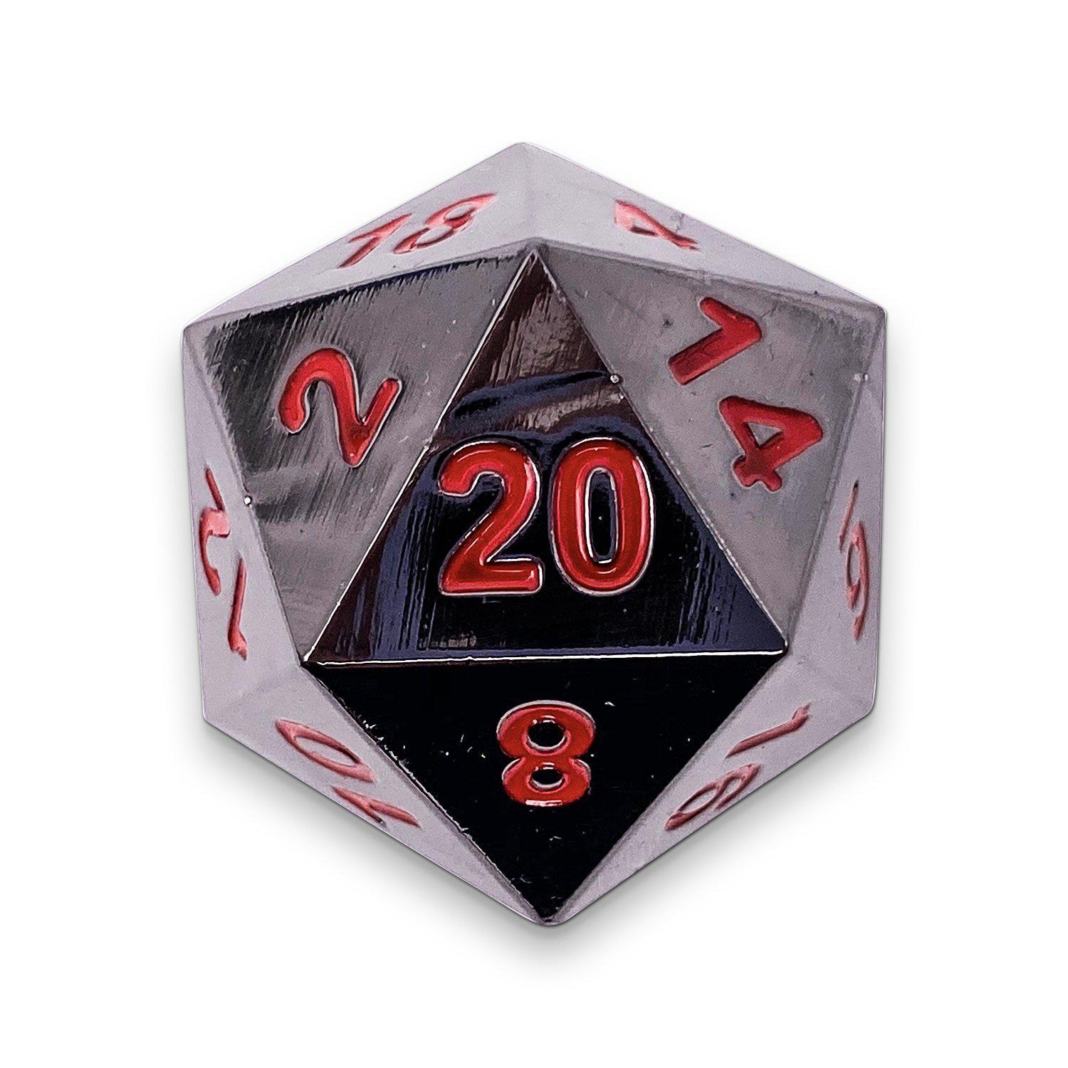 45MM Metal D20 Boulder: Nightmare Black | Game Grid - Logan