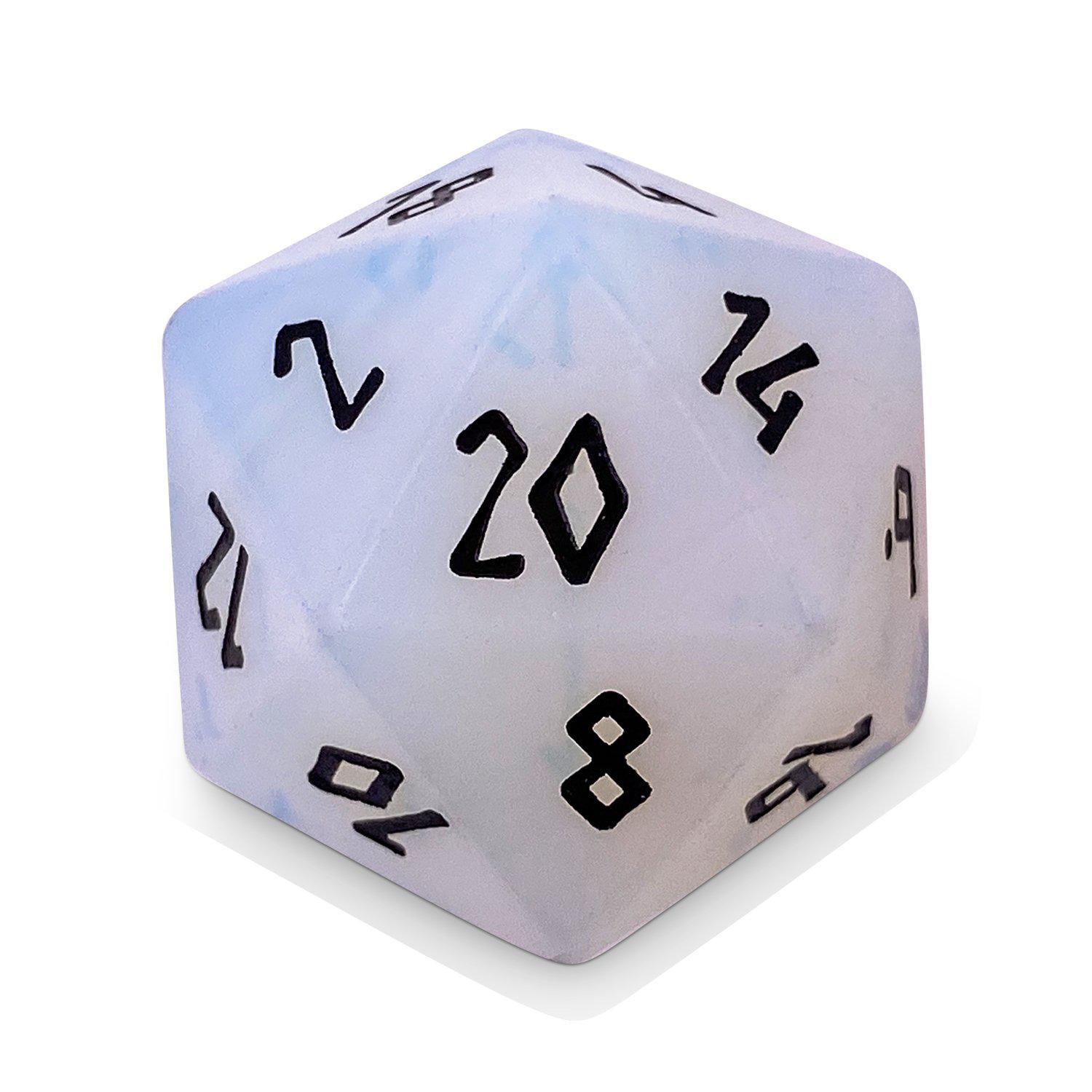 Gemstone Dice: Opalite Single D20 | Game Grid - Logan