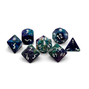 Gemstone Dice: Blue/Purple Sesame Jasper | Game Grid - Logan