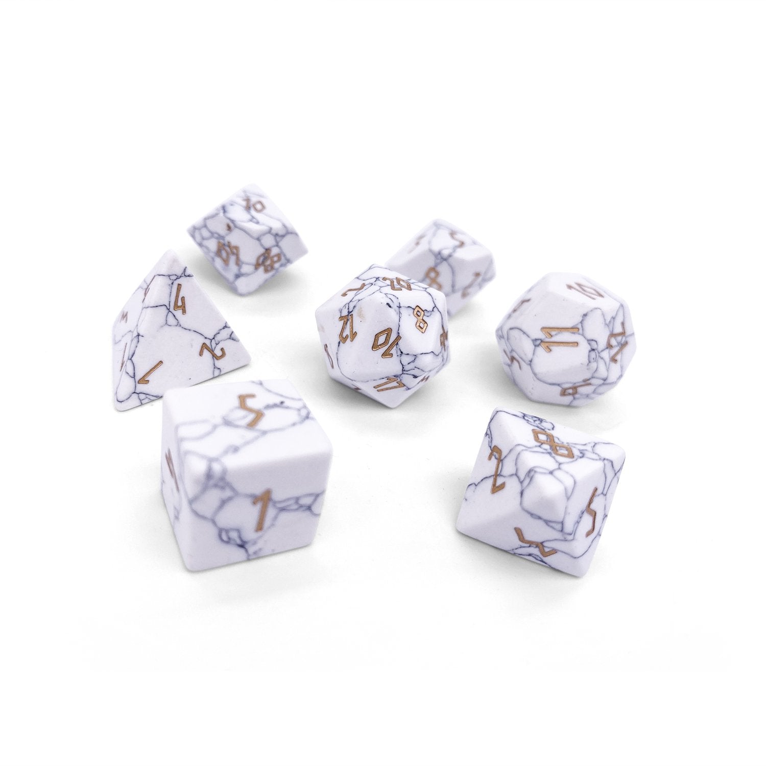 Gemstone Dice: White Howlite | Game Grid - Logan