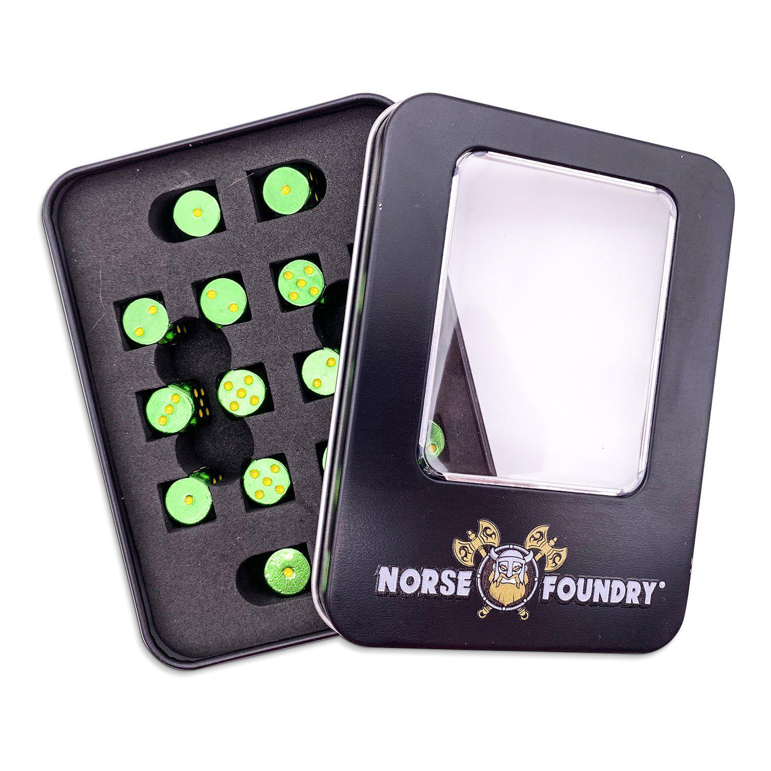 Warpips: D6 Metal Dice Set 16ct With Tin - Goblin Horde | Game Grid - Logan