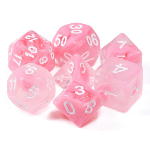 Pink Rose RPG Dice Set | Game Grid - Logan