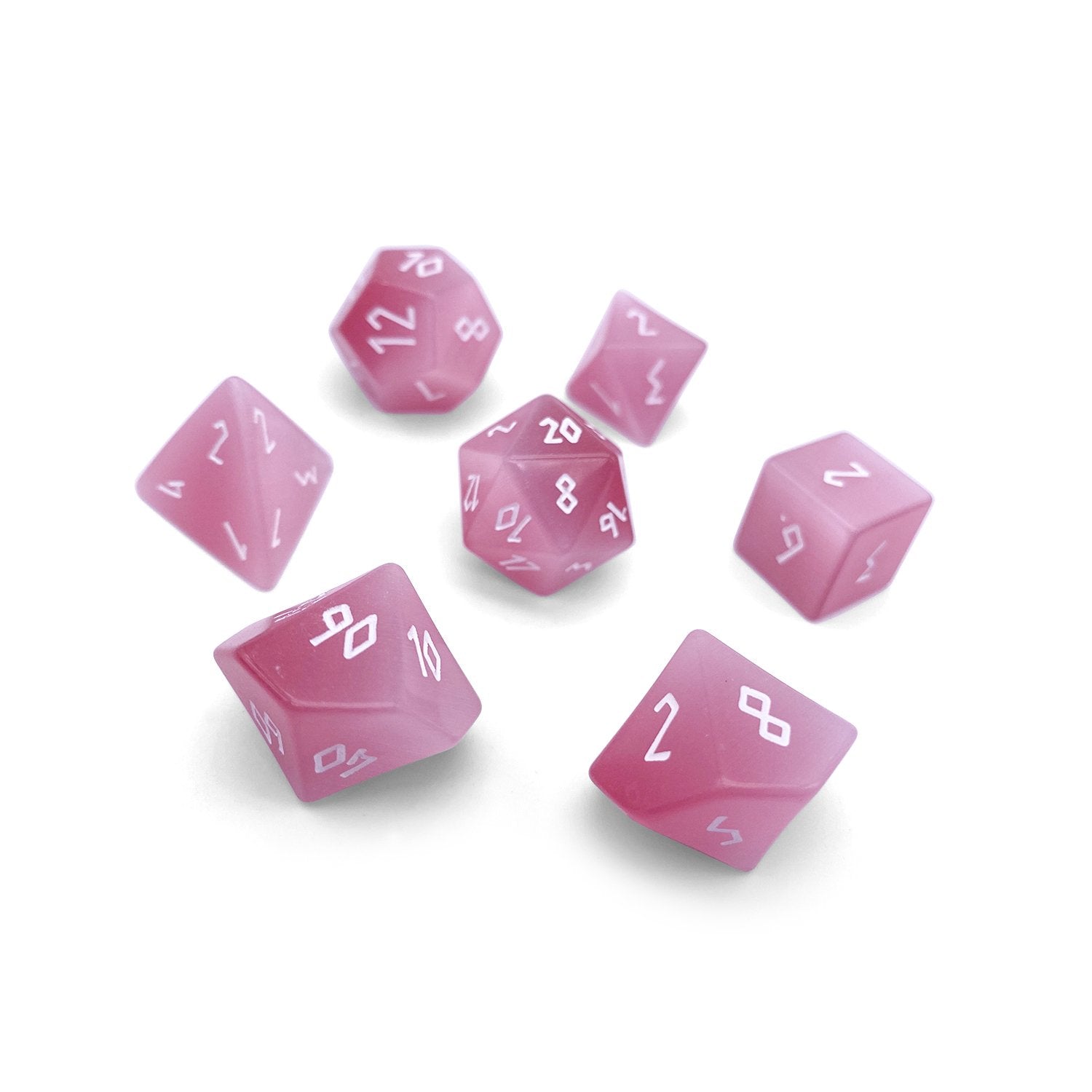 Gemstone Dice: Pink Cat's Eye | Game Grid - Logan