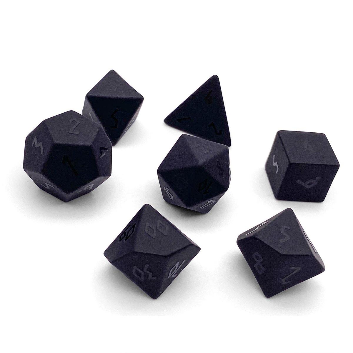 Gemstone Dice: Black Raised Obsidian | Game Grid - Logan