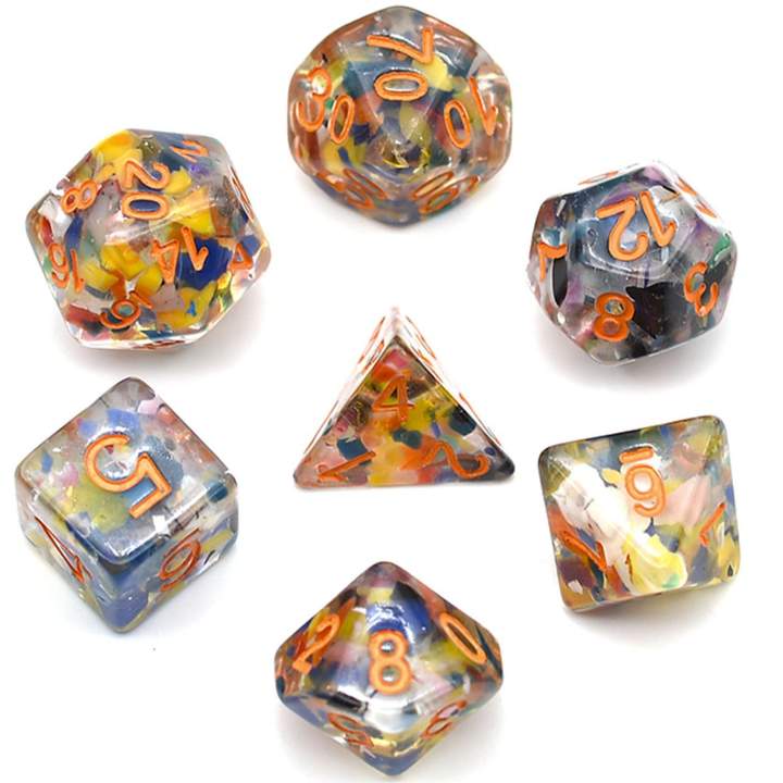 Regenerate Dice with Orange RPG Dice Set | Game Grid - Logan