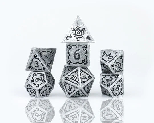 Sirius Dice: Illusory Metal - Silver RPG set | Game Grid - Logan