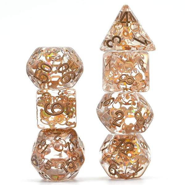 Copper Foil Fragment Filled RPG Dice | Game Grid - Logan